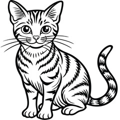 Obraz premium Hand drawn cat outline illustration