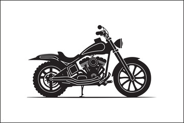 Elegant Vintage Motorcycle Vector Silhouette – Biker Lifestyle Art.