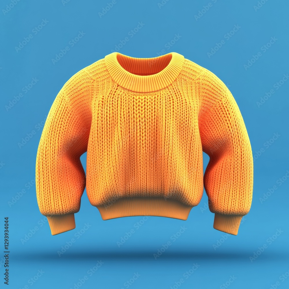 Poster isolated 3d icon of a sweater with visible stitching and texture