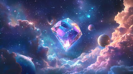 Diamond in Cosmic Space with Planets