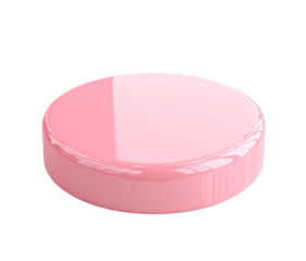 Round pink podium isolated on transparent background