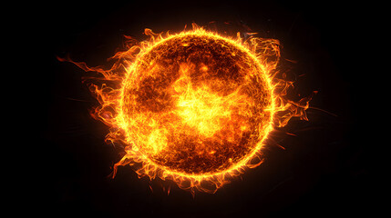 Sun with enormous plumes of fire and plasma erupting from its core