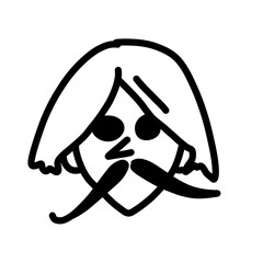 illustration of a person's face icon with a simple drawing style