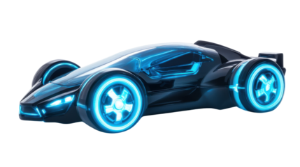 blue sports car isolated on white background