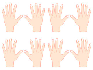 ネイルアートの練習用の両手の爪のイラスト素材4