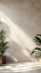 Beige Minimalist Home Decor with Plants