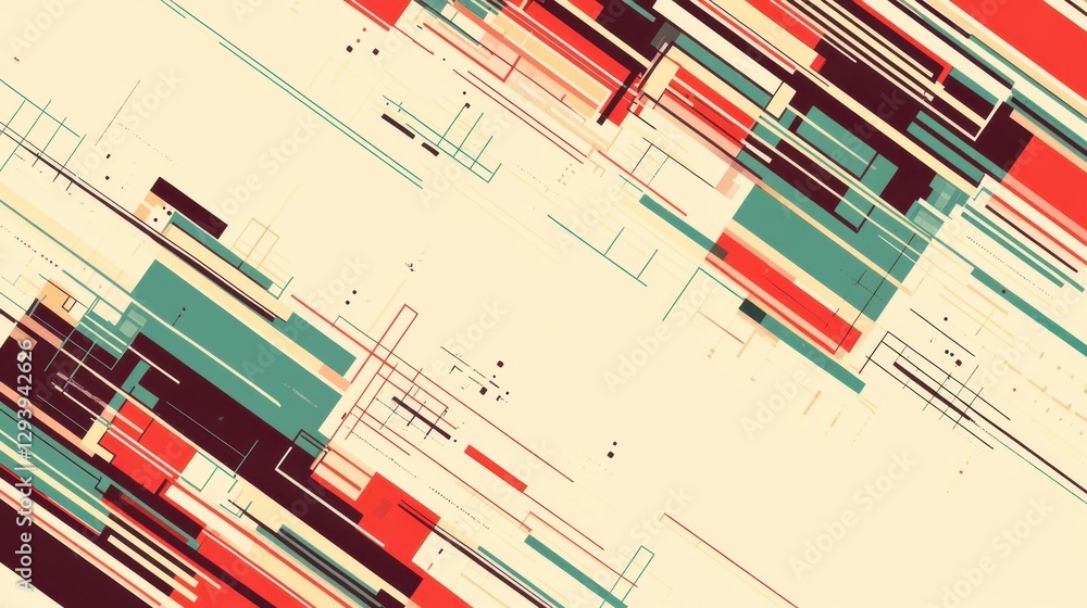 Poster dynamic angular shapes in vibrant colors creating a modern abstract design with diagonal lines and g