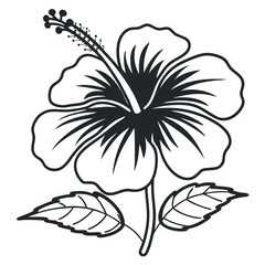 Obraz premium Minimalist Hibiscus Line Art with Stamen