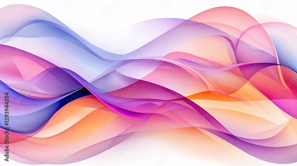 Poster abstract wave design with vibrant gradients and dynamic flow on white background