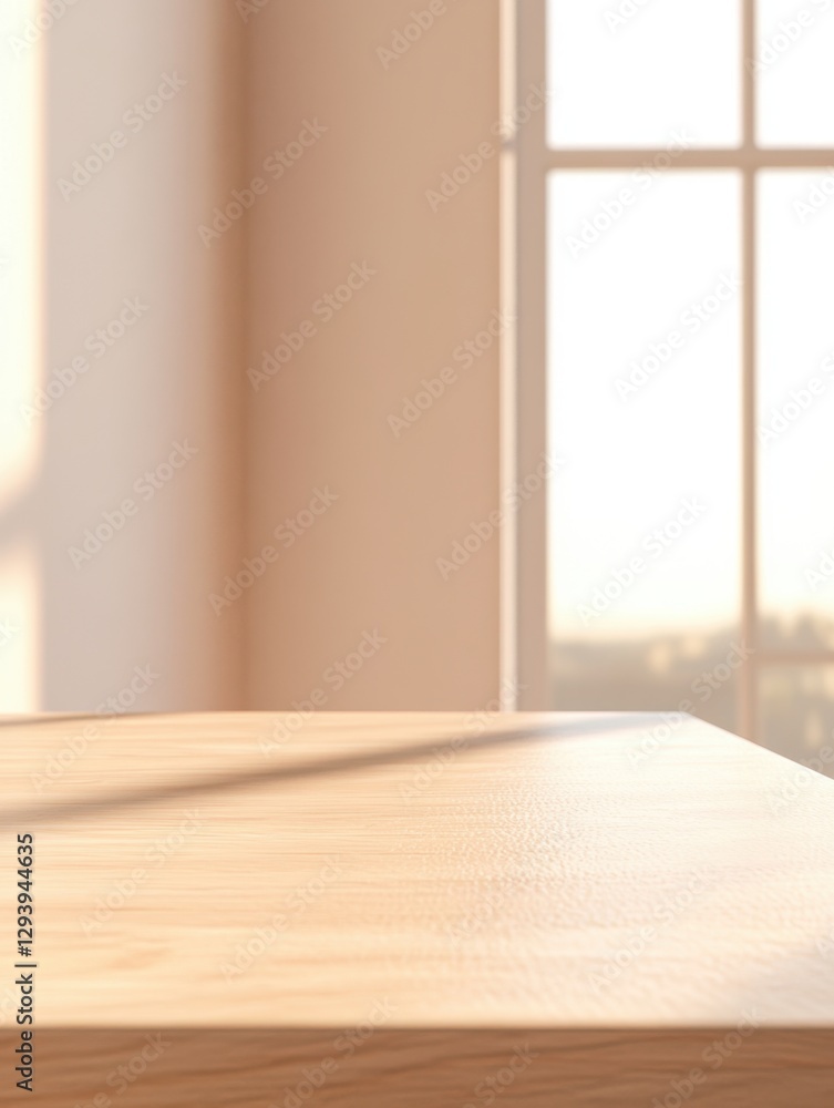 Poster illuminated surface with gentle sunlight streaming in, creating a soft, inviting atmosphere