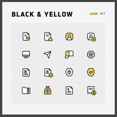  Blcak and yellow icon set_business_02