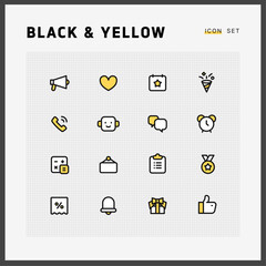  Blcak and yellow icon set_shopping_02