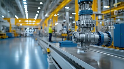 Fototapeta premium Industrial pipeline and pressure gauge oil refinery close-up view