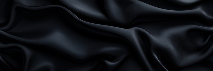 Fototapeta premium Luxury Black Silk Fabric Flowing Gracefully