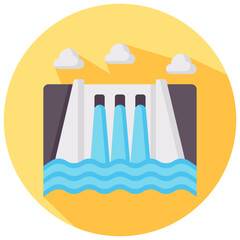 dam vector round flat icon