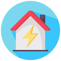 home power vector round flat icon