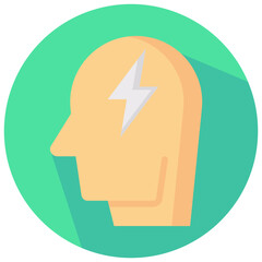 energy thought vector round flat icon