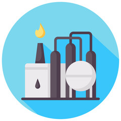 petrol factory vector round flat icon