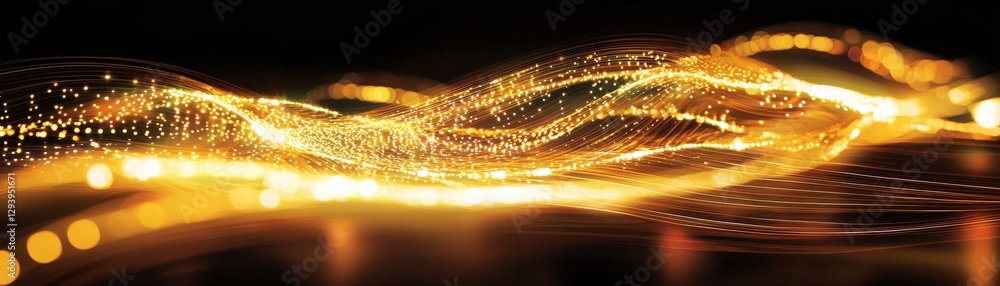 Aufkleber a shimmering wave of golden light creates a dynamic and ethereal visual, suggesting movement and ene