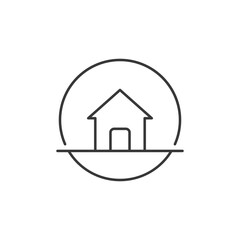 A simple line drawing of a house. This minimalist icon is often used in digital interfaces to represent the home or main page, ensuring user-friendly navigation