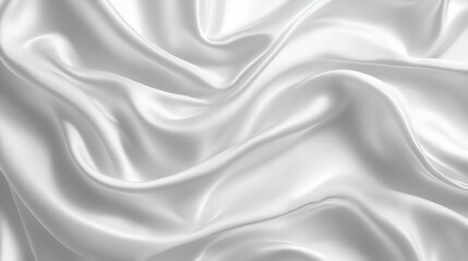 Obraz premium White Silk Fabric Flowing with Soft Waves and Elegant Texture
