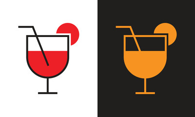 Wine glass icon logo. Great logo icon for, cafe, industry, social media, entertainment and web.