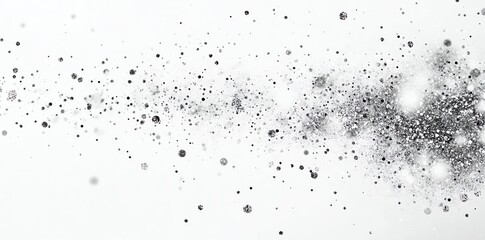Obraz premium Elegant Glittering Dust Particles on White Background for Celebration Designs