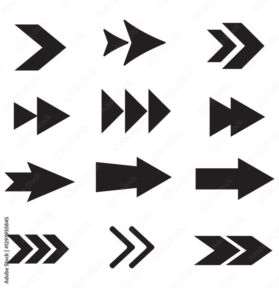 Poster arrows big black set icons. arrow icon. arrow vector collection. arrow. cursor. modern simple arrows