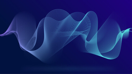 Abstract turquoise glowing black background