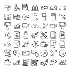 Financial Management Icons Banking, Finance, Investment, Accounting, Business