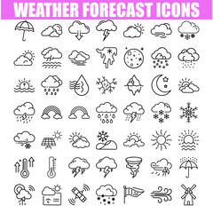 Comprehensive Set of Meteorological Weather Forecast Icons Graphics