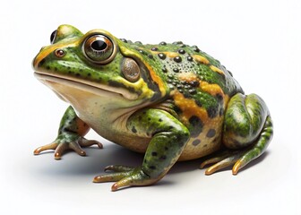 Fototapeta premium Afghan Bullfrog, Isolated, White Background, Amphibian, Reptile, Wildlife Photography