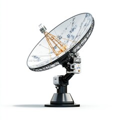 Professional image of a weatherproof satellite dish cover with a seamless white background, perfect for branding, packaging, and advertising, protecting against snow and rain.