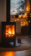 Cozy Evening by the Fireplace: Warmth and Elegance