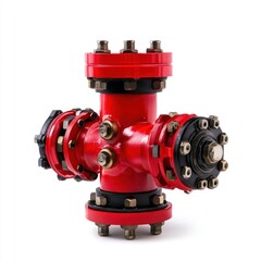 Professional image of an oil well safety blowout preventer with a seamless white background, perfect for branding, packaging, and advertising, designed to prevent uncontrolled oil spills