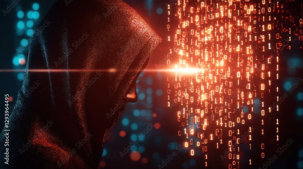 Poster hacker's manipulation of holographic data in cyber space