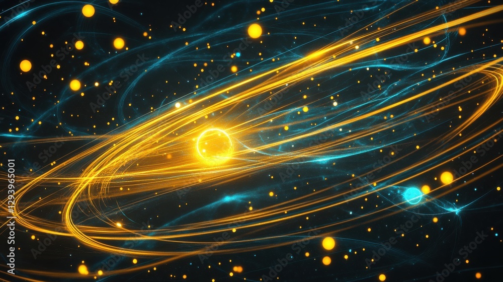 Canvas Prints abstract cosmic scene with bright stars and flowing energy lines