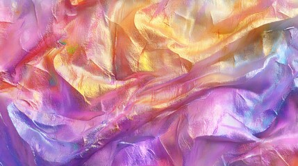 Fototapeta premium Colorful abstract fabric texture showcasing vibrant hues and delicate folds, perfect for backgrounds