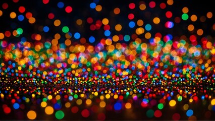 Illuminated Bokeh: A mesmerizing array of vibrant, colorful bokeh lights creates a captivating and festive abstract visual, perfect for conveying joy and celebration, Generative Ai