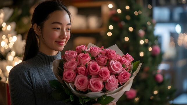 man giving a rose to his girlfriend - Powered by Adobe