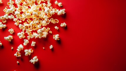 Popcorn on a Red Background, Perfect Movie Snack