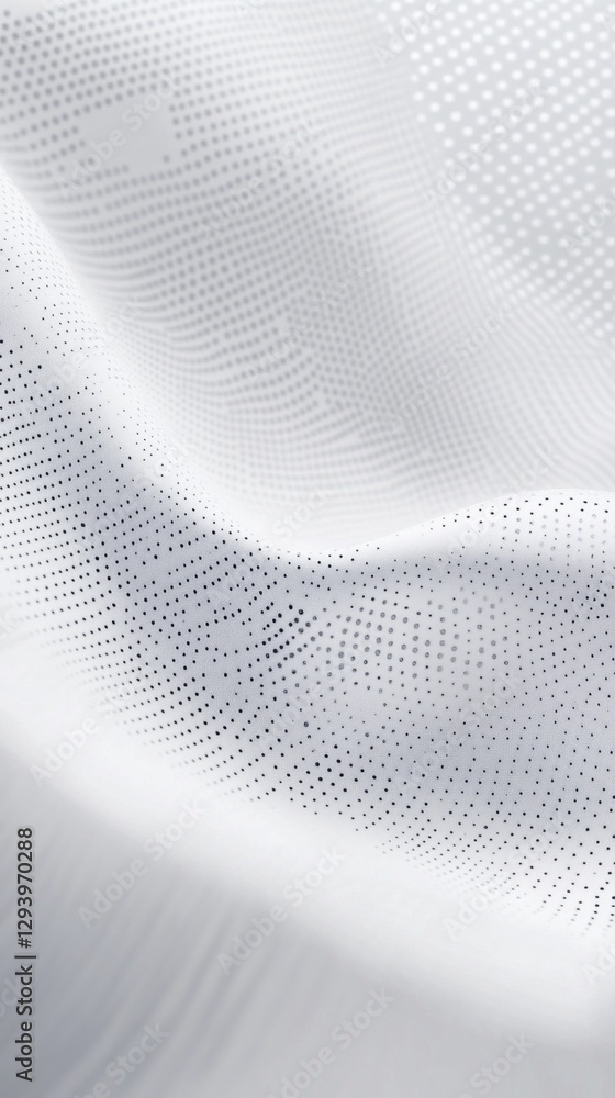 Poster A gentle flow of white fabric captures subtle light, revealing intricate dot patterns that shimmer and dance, offering an elegant backdrop for artistic inspiration and creativity