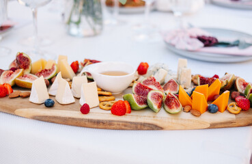 fruit and cheese plate. dinner