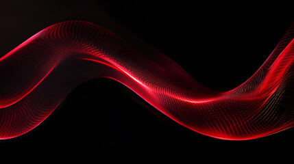 Flowing red waves on a black background