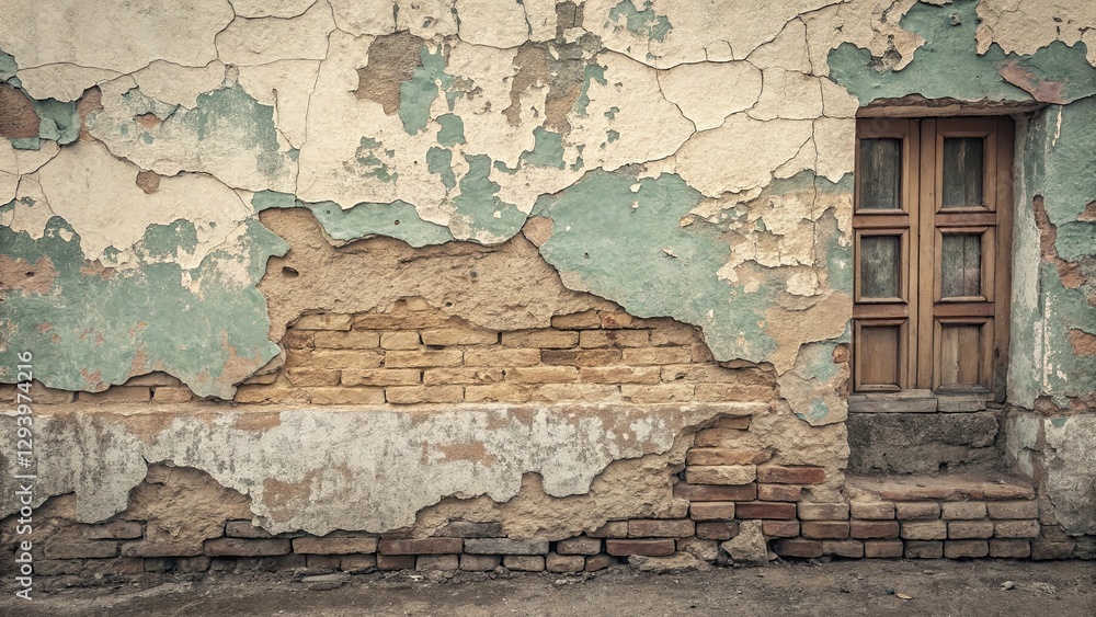 Aufkleber a brick wall with a window in the middle