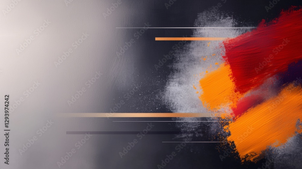 Aufkleber abstract art with bold brushstrokes and dynamic colors on dark background for modern design projects