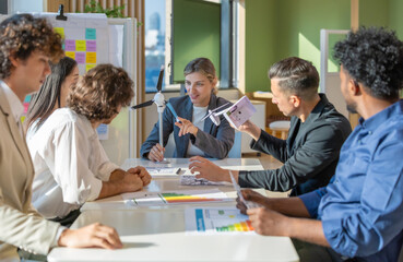 Obraz premium Startup Team Develops Portable Wind Turbine Prototype for Investor Funding