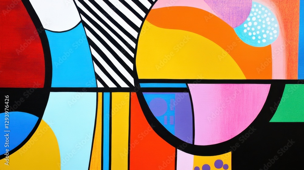 Aufkleber colorful geometric abstract art with bold shapes and patterns