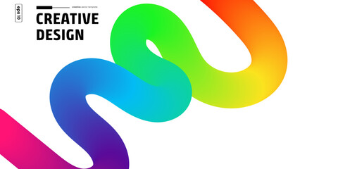Abstract Rainbow Curves Creative Design, Modern, Colorful, Vibrant, Fluid