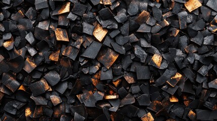 Textured Black and Gold Rock Pattern for Abstract Background Design